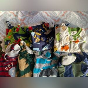(10pc)   Baby Fleece Zipper Pajamas - 18M